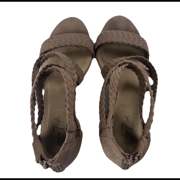 LC Lauren Conrad Aventurine Taupe High Heel Braided Sandals Women’s Size 10M - Picture 5 of 11